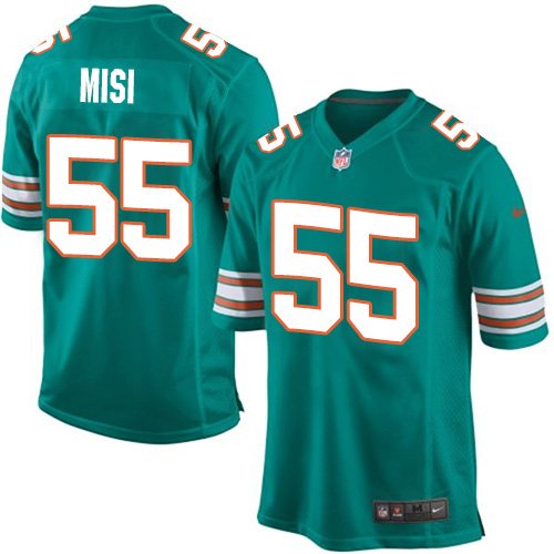 Men's Nike Miami Dolphins #55 Koa Misi Game Aqua Green Alternate NFL Jersey