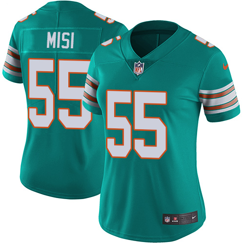 Women's Nike Miami Dolphins #55 Koa Misi Aqua Green Alternate Vapor Untouchable Limited Player NFL Jersey