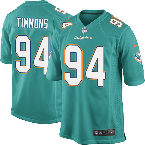 Men's Nike Miami Dolphins #94 Lawrence Timmons Game Aqua Green Team Color NFL Jersey