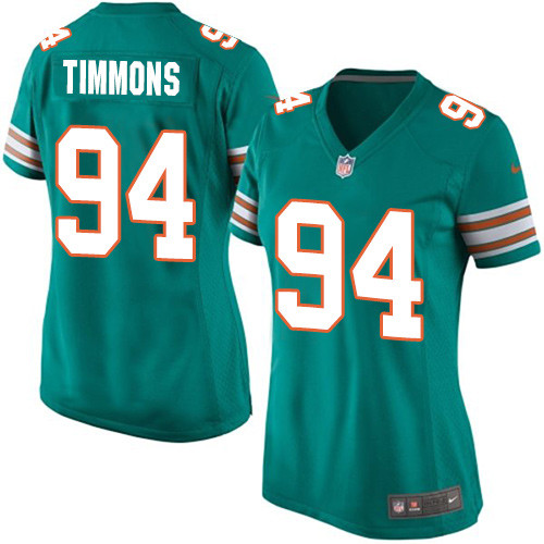 Women's Nike Miami Dolphins #94 Lawrence Timmons Game Aqua Green Alternate NFL Jersey