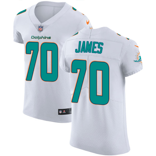 Men's Nike Miami Dolphins #70 Ja'Wuan James Elite White NFL Jersey