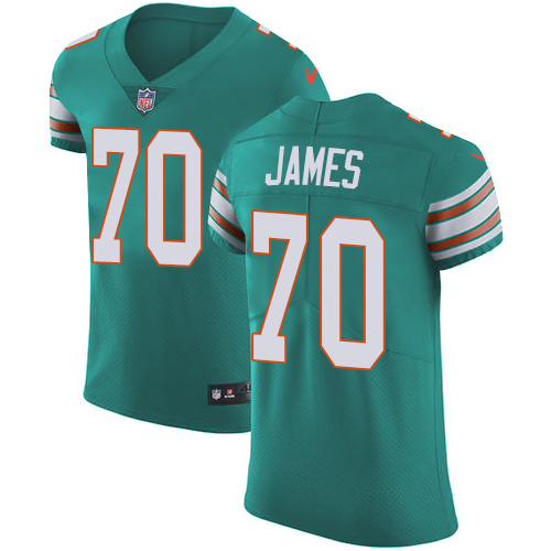 Men's Nike Miami Dolphins #70 Ja'Wuan James Elite Aqua Green Alternate NFL Jersey