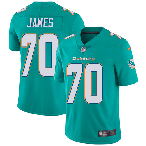 Youth Nike Miami Dolphins #70 Ja'Wuan James Aqua Green Team Color Vapor Untouchable Elite Player NFL Jersey