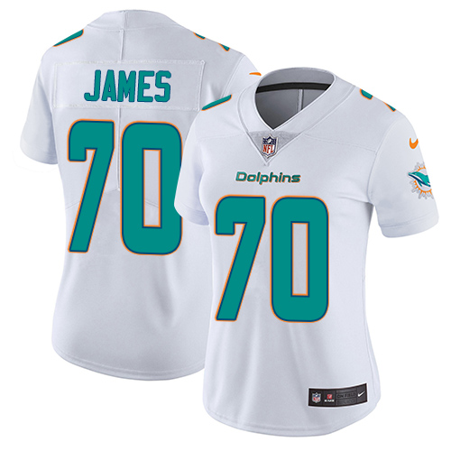 Women's Nike Miami Dolphins #70 Ja'Wuan James White Vapor Untouchable Elite Player NFL Jersey