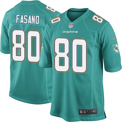 Men's Nike Miami Dolphins #80 Anthony Fasano Game Aqua Green Team Color NFL Jersey