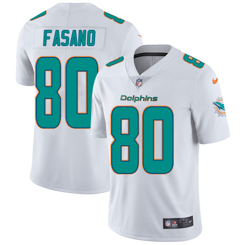 Men's Nike Miami Dolphins #80 Anthony Fasano White Vapor Untouchable Limited Player NFL Jersey