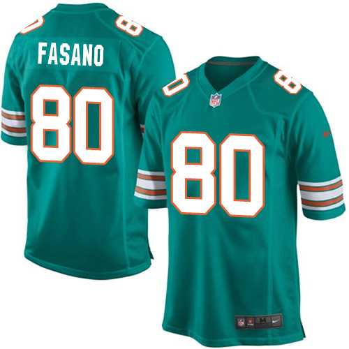 Men's Nike Miami Dolphins #80 Anthony Fasano Game Aqua Green Alternate NFL Jersey