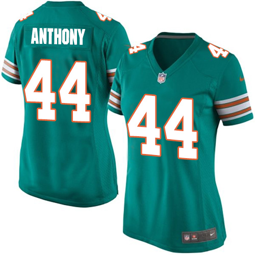 Women's Nike Miami Dolphins #44 Stephone Anthony Game Aqua Green Alternate NFL Jersey