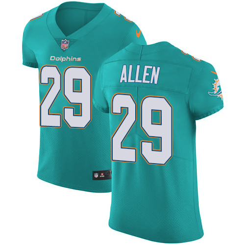 Men's Nike Miami Dolphins #29 Nate Allen Elite Aqua Green Team Color NFL Jersey