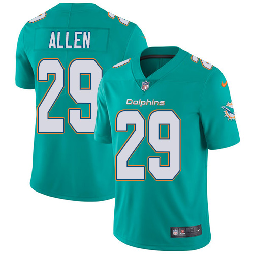 Youth Nike Miami Dolphins #29 Nate Allen Aqua Green Team Color Vapor Untouchable Elite Player NFL Jersey