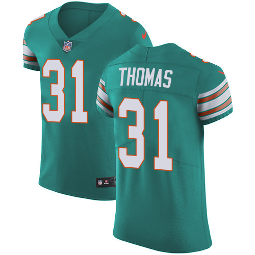 Men's Nike Miami Dolphins #31 Michael Thomas Elite Aqua Green Alternate NFL Jersey