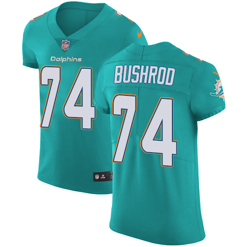 Men's Nike Miami Dolphins #74 Jermon Bushrod Elite Aqua Green Team Color NFL Jersey