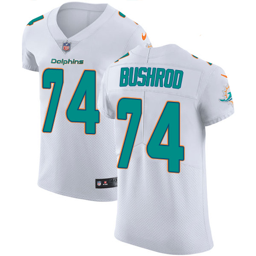 Men's Nike Miami Dolphins #74 Jermon Bushrod Elite White NFL Jersey