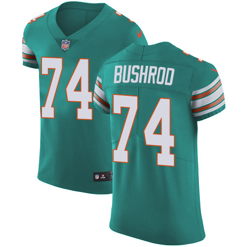 Men's Nike Miami Dolphins #74 Jermon Bushrod Elite Aqua Green Alternate NFL Jersey