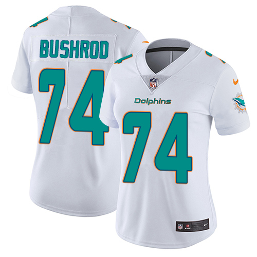 Women's Nike Miami Dolphins #74 Jermon Bushrod White Vapor Untouchable Limited Player NFL Jersey