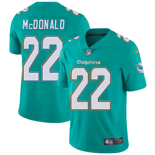 Men's Nike Miami Dolphins #22 T.J. McDonald Aqua Green Team Color Vapor Untouchable Limited Player NFL Jersey
