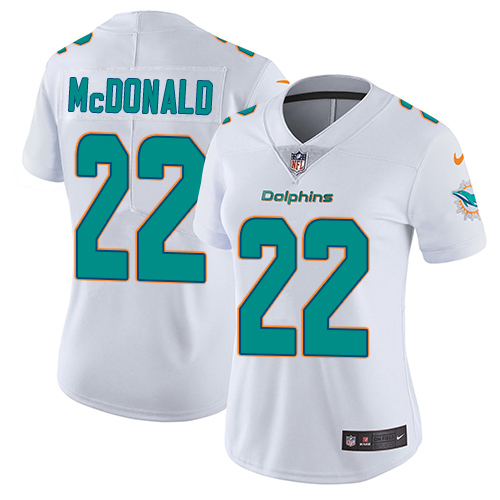 Women's Nike Miami Dolphins #22 T.J. McDonald White Vapor Untouchable Limited Player NFL Jersey