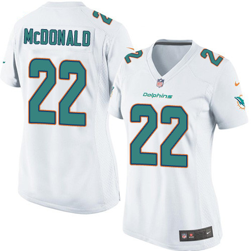 Women's Nike Miami Dolphins #22 T.J. McDonald Game White NFL Jersey