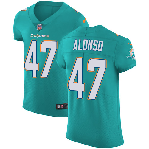 Men's Nike Miami Dolphins #47 Kiko Alonso Elite Aqua Green Team Color NFL Jersey
