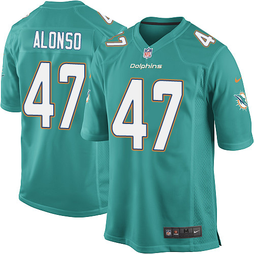 Men's Nike Miami Dolphins #47 Kiko Alonso Game Aqua Green Team Color NFL Jersey