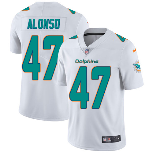 Men's Nike Miami Dolphins #47 Kiko Alonso White Vapor Untouchable Limited Player NFL Jersey