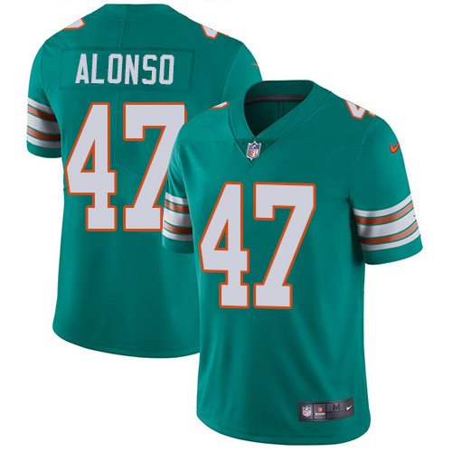 Men's Nike Miami Dolphins #47 Kiko Alonso Aqua Green Alternate Vapor Untouchable Limited Player NFL Jersey
