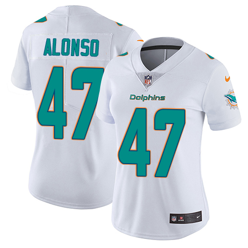 Women's Nike Miami Dolphins #47 Kiko Alonso White Vapor Untouchable Elite Player NFL Jersey