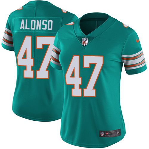 Women's Nike Miami Dolphins #47 Kiko Alonso Aqua Green Alternate Vapor Untouchable Limited Player NFL Jersey