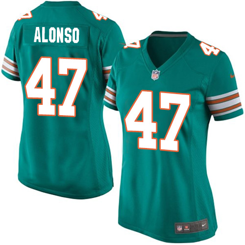 Women's Nike Miami Dolphins #47 Kiko Alonso Game Aqua Green Alternate NFL Jersey