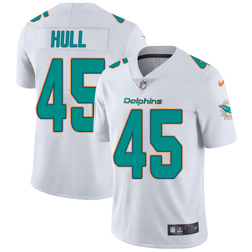 Men's Nike Miami Dolphins #45 Mike Hull White Vapor Untouchable Limited Player NFL Jersey