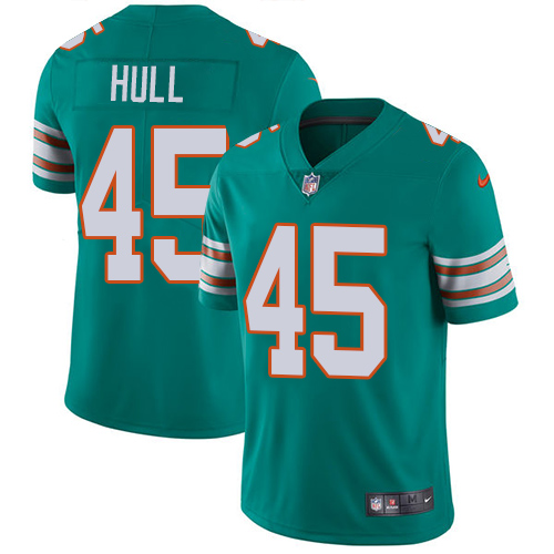 Men's Nike Miami Dolphins #45 Mike Hull Aqua Green Alternate Vapor Untouchable Limited Player NFL Jersey