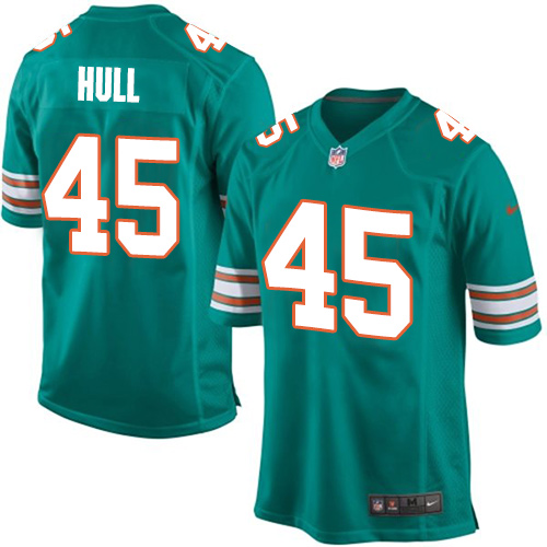 Men's Nike Miami Dolphins #45 Mike Hull Game Aqua Green Alternate NFL Jersey