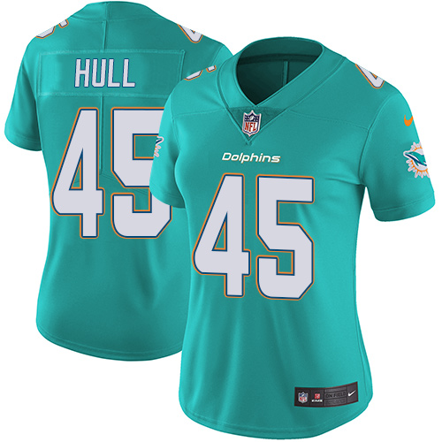 Women's Nike Miami Dolphins #45 Mike Hull Aqua Green Team Color Vapor Untouchable Elite Player NFL Jersey