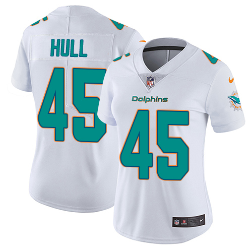 Women's Nike Miami Dolphins #45 Mike Hull White Vapor Untouchable Limited Player NFL Jersey