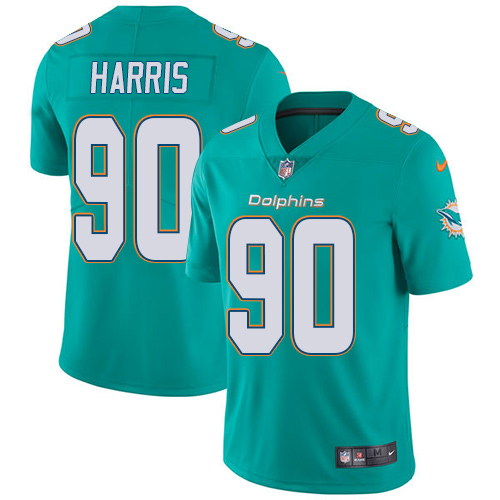 Men's Nike Miami Dolphins #90 Charles Harris Aqua Green Team Color Vapor Untouchable Limited Player NFL Jersey