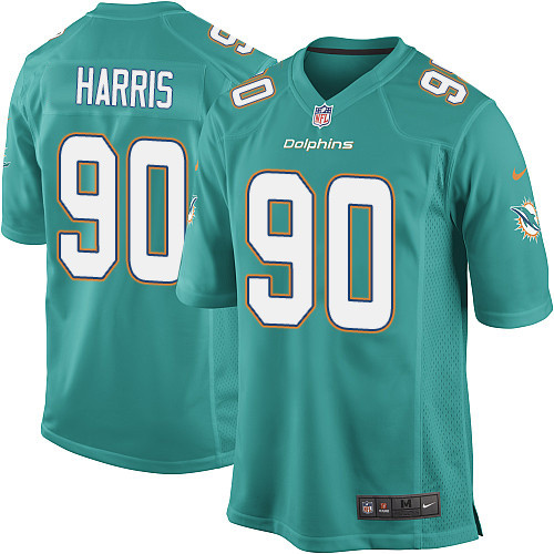 Men's Nike Miami Dolphins #90 Charles Harris Game Aqua Green Team Color NFL Jersey