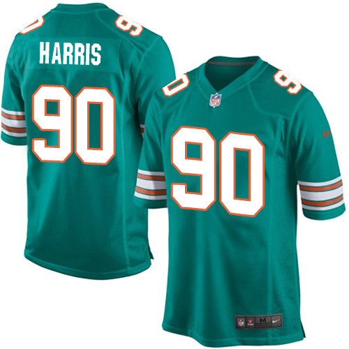 Men's Nike Miami Dolphins #90 Charles Harris Game Aqua Green Alternate NFL Jersey