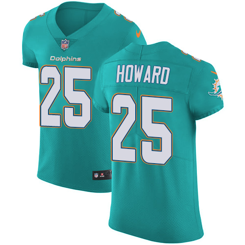 Men's Nike Miami Dolphins #25 Xavien Howard Elite Aqua Green Team Color NFL Jersey