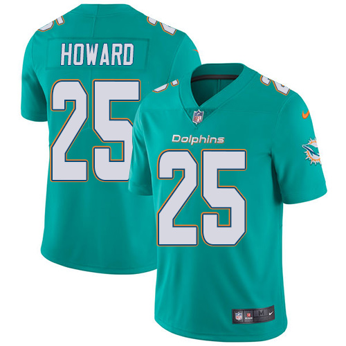 Men's Nike Miami Dolphins #25 Xavien Howard Aqua Green Team Color Vapor Untouchable Limited Player NFL Jersey