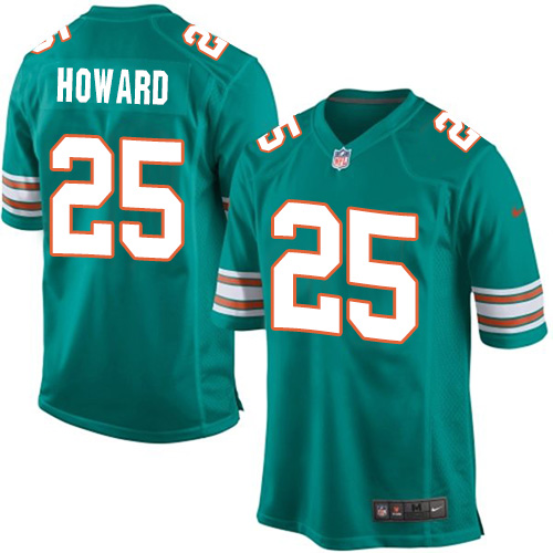 Men's Nike Miami Dolphins #25 Xavien Howard Game Aqua Green Alternate NFL Jersey