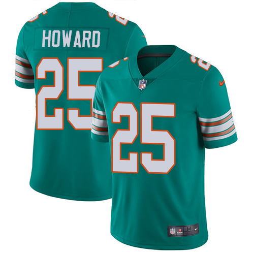 Youth Nike Miami Dolphins #25 Xavien Howard Aqua Green Alternate Vapor Untouchable Limited Player NFL Jersey