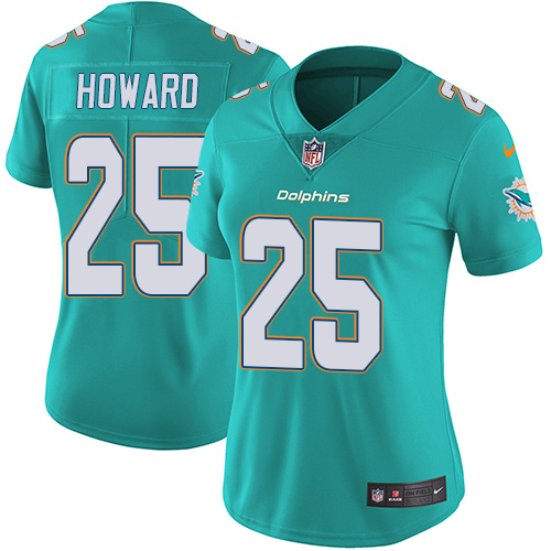 Women's Nike Miami Dolphins #25 Xavien Howard Aqua Green Team Color Vapor Untouchable Elite Player NFL Jersey