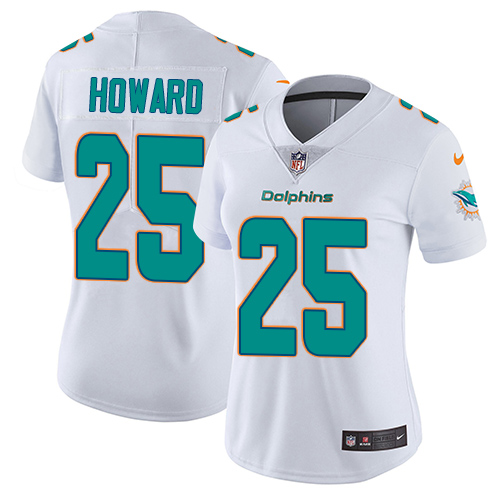 Women's Nike Miami Dolphins #25 Xavien Howard White Vapor Untouchable Limited Player NFL Jersey