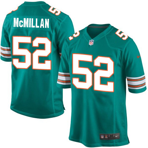 Men's Nike Miami Dolphins #52 Raekwon McMillan Game Aqua Green Alternate NFL Jersey