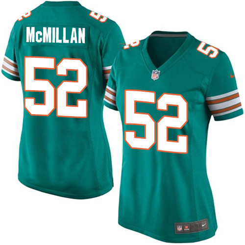 Women's Nike Miami Dolphins #52 Raekwon McMillan Game Aqua Green Alternate NFL Jersey