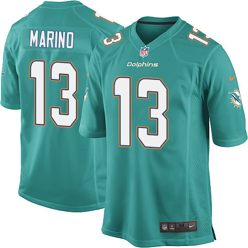 Men's Nike Miami Dolphins #13 Dan Marino Game Aqua Green Team Color NFL Jersey
