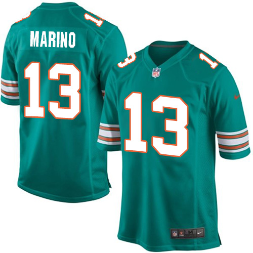 Men's Nike Miami Dolphins #13 Dan Marino Game Aqua Green Alternate NFL Jersey