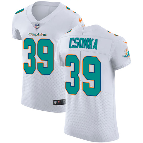 Men's Nike Miami Dolphins #39 Larry Csonka Elite White NFL Jersey