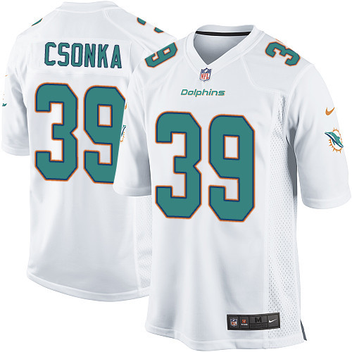Men's Nike Miami Dolphins #39 Larry Csonka Game White NFL Jersey