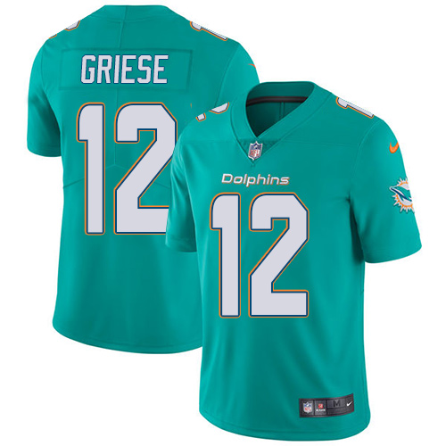 Men's Nike Miami Dolphins #12 Bob Griese Aqua Green Team Color Vapor Untouchable Limited Player NFL Jersey